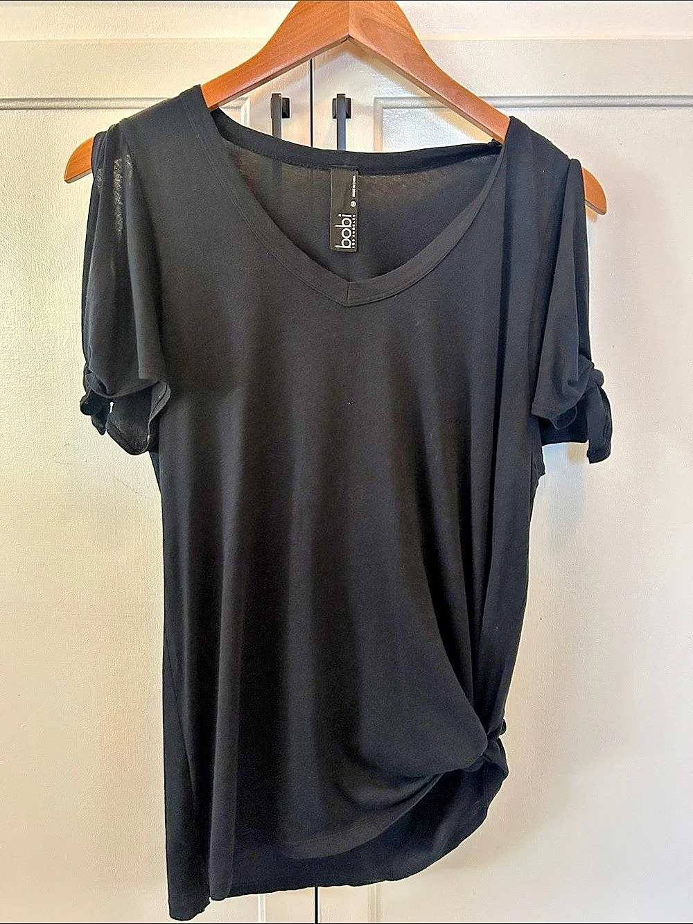 bobi Los Angeles Short Sleeve Top in Black Size Medium Like New